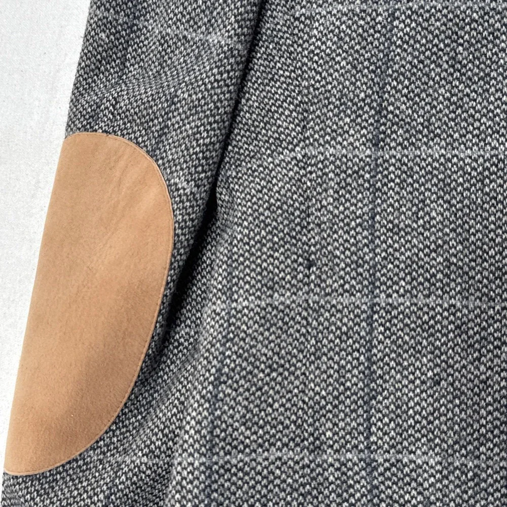 Evan-Picone Vintage Gray Herringbone Wool Blazer Made in USA Men's Sport Coat 42
